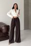 Women's Elastic Palazzo Trousers Brown 7150-78 - 3