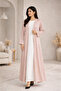 Blush Pink 3-Piece Abaya Set – Inner White Dress & Matching Scarf - 5