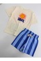 New season striped shorts set - relaxed fit blue breeze - 3