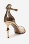 Yelena Gold Skin Thin Strap Women's Heeled Shoes - 5