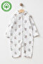 Gots Certified Fabric 100% Cotton Muslin Unisex Baby Romper 3-6-9-12 Months Breathable Natural