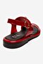 Auren Red Patent Leather Genuine Leather Buckle Women's Sandals - 5