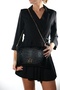 Maori Black Print Patent Leather Women's Clutch Bag - 3