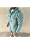 Men's Plush Fleece Cardigan Shirt with Collar, Buttoned Chest Pockets, Soft - Baby Blue - 2