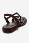 Lavina Brown Suede Stone Women's Sandals - 5