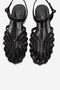 Lavina Black Satin Stone Women's Sandals - 2