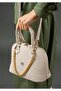 Women's Embossed Chain Embossed Patterned Cotton Woven Strap Vegan Shoulder Bag and Wallet - 3