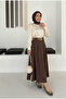 Modest Belted Pleated Maxi Woven Skirt - 6