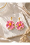 Miyamila Summer Collection Lightweight Stylish Design Pink Daisy Earrings - 3
