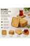 Bamboo Tea Coaster Set of 6 Square Natural Bamboo Coasters Presentation Set 6 Pcs - 2