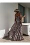 Women's Strappy Round Neck Wide Cut Leopard Print Long Single Jersey Dress - 2