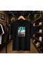 San Fran Cısco Chest Printed 100% Cotton Oversize Loose Regular Fit Crew Neck T-Shirt