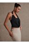 Halter Neck Draped Blouse with Gold Accessory Detail, Flowy and Stylish Women's Top 0093 - 3