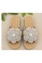 Floral Straw Women's Slippers Outdoor - Indoor Slippers - 2