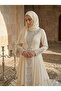 Shiny Stone Decorated Combed Cotton Hijab Evening Dress Shawl - 2