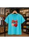 Knitted Cherry Ribbon Printed 100% Children's Unisex T-Shirt 5 6 -7 8-9 10 -11 12 Years Old