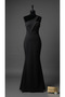 Black Scuba Fabric Women's Elegant Dress with Transparent Straps and Chest Detail - 3