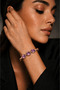 Three Rows of Open Amethyst Stones Copper Bracelet for Women, Authentic Natural Stone, Handmade, Stylish Design - 2