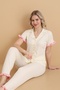 Mirano 9500 Solid Color Pegasus Fabric Buttoned Short Sleeve Women's Pajama Set