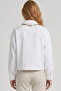 Women's Form-Fitting Snap Shirt with Adjustable Waist, Stylish Comfortable Cut, White W201-K0304-01 - 3