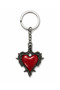 Gothic Red Heart Figured Metal Keychain Unisex Accessory - 3