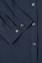 Women's Form-Fitting Snap Shirt with Adjustable Waist, Stylish Comfortable Cut, Navy Blue W201-K0304-02 - 4