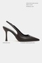 Elara Brown Matte Slingback V Vamp Line Pointed Toe Women's Heeled Shoes - 2