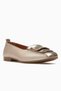 Women's leather casual ballerina flats 26y 26510104y gold - 4