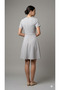 Women's Gray U Narrow Neckline Chest Gathered Mini Dress - 2