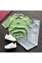 Knitwear Half-Zip T-Shirt and Baggy Pants Set