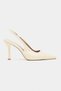 Elara Butter Yellow Matte Slingback V Vamp Line Pointed Toe Women's Heeled Shoes - 5