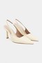 Elara Butter Yellow Matte Slingback V Vamp Line Pointed Toe Women's Heeled Shoes - 4