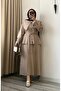 Lora Tensel Fabric Gold Detailed Skirt Suit