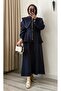Lora Tensel Fabric Gold Detailed Skirt Suit - 2