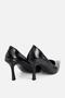 Women's Black Pointed Toe Croco Thin High Heel Shoes - 4