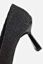 Women's black pointed-toe woven espadrille mules - 6