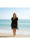 Cotton Black Printed Pareo – Cotton Beach Dress with Loose Fit, Tassel Detail Summer Pareo - 2