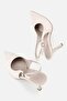 Women's Beige Patterned Pointed Toe Open Back Stiletto Heel U Shoes - 6