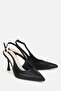 Women's black pointed-toe slingback heels - 2