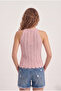 Women's Lace Look Openwork V-Neck Summer Sleeveless Blouse - 2