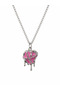 Gothic Pink Heart Pendant Unisex Metal Necklace with Chain Detail - 2