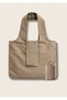 Foldable Hand and Shoulder Bag with Plaid Interior Pattern Detail, Travel&Shopping&Daily Use - 3