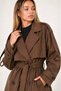 New Season Women's Belt Detailed Buttoned Double Breasted Collar Short Trench Coat - 2