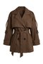 New Season Women's Belt Detailed Buttoned Double Breasted Collar Short Trench Coat - 8