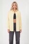Women's Cotton Blend Terry Cotton Boyfriend Long Sleeve Basic Shirt Yellow