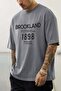 Men's Gray 1898 Brookland Printed Oversize Casual T-Shirt - 3