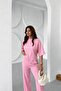Women's half sleeve blouse and bottom lace-up wide leg two-piece set