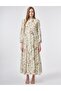 100% Cotton Belt Detailed Maxi Dress Cream - 2