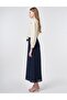 High Waist Rayon Bell Skirt Dark Navy Blue - 3