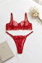 طقم حمالة صدر بنمط قلب باللون الأحمر - 3
